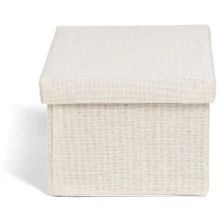 Boîte de rangement coton gris ou beige 27,5xH12,5x17,5cm