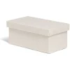 Boîte de rangement coton gris ou beige 24,5xH10x13cm