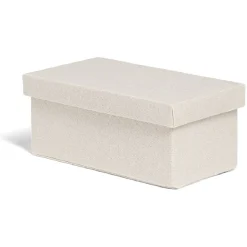 Boîte de rangement coton gris ou beige 24,5xH10x13cm