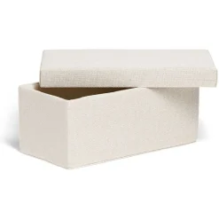 Boîte de rangement coton gris ou beige 24,5xH10x13cm