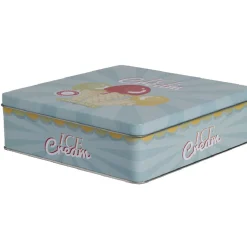 Boîte de rangement cuisine bleue décor glace multicolore