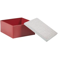 Boîte de rangement déco carrée rouge et blanche