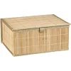 Boîte de rangement déco lattes en bambou L32 x L25 cm