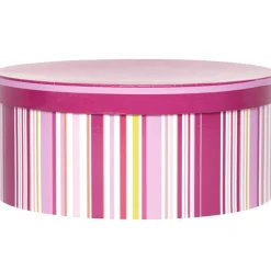 Boîte de rangement déco rayures roses Muranu Intemporel