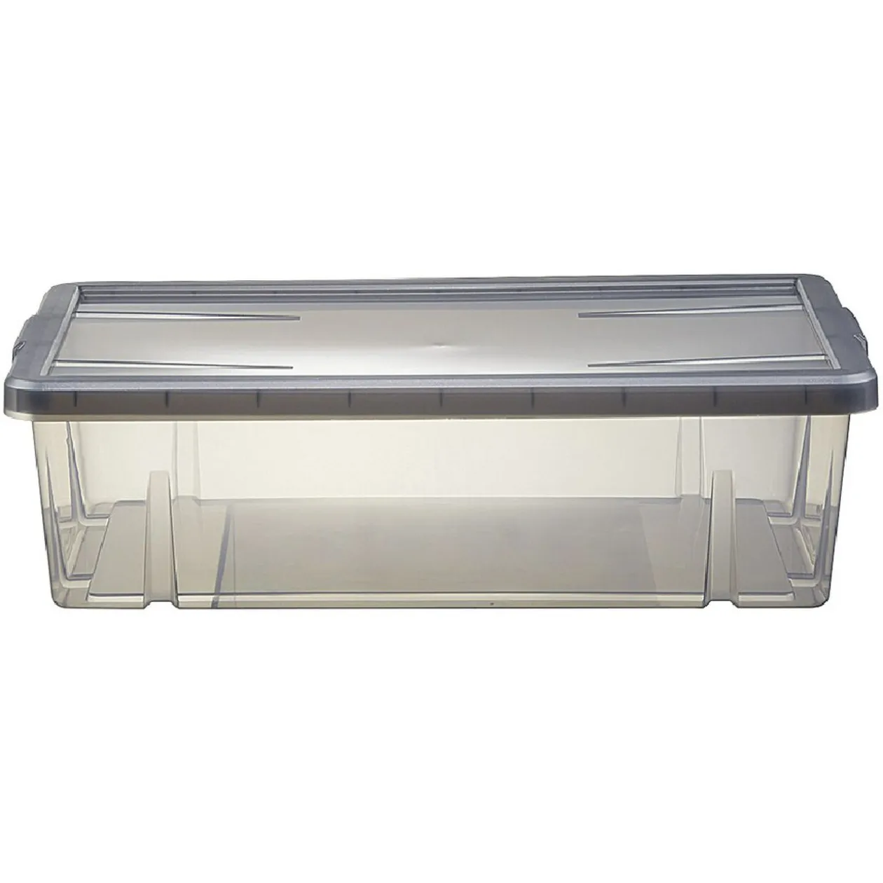 Boîte de rangement dessous de lit noir transparent 28L