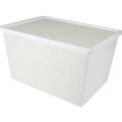 Boîte de rangement Dolce Vita carreau de ciment taupe 50L