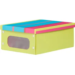Boîte de rangement en carton multicolore