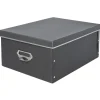 Boîte de rangement en carton gris anthracite petit modèle