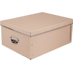 Boîte de rangement en carton rose saumon petit modèle