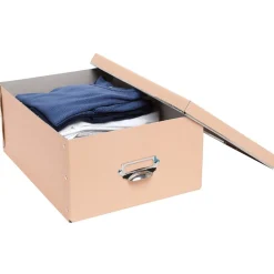 Boîte de rangement en carton rose saumon petit modèle