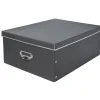 Boîte de rangement en carton gris anthracite grand modèle