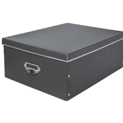 Boîte de rangement en carton gris anthracite grand modèle