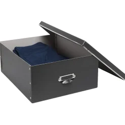 Boîte de rangement en carton gris anthracite grand modèle