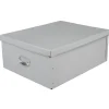 Boîte de rangement en carton gris clair grand modèle