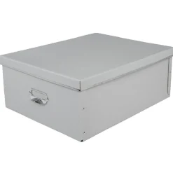Boîte de rangement en carton gris clair grand modèle