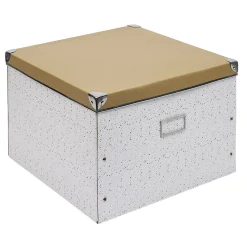 Boîte de rangement en carton design bicolore motif terrazzo