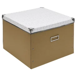 Boîte de rangement en carton design bicolore motif terrazzo