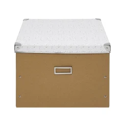 Boîte de rangement en carton design bicolore motif terrazzo