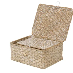 Boîte de rangement en jonc de mer x2
