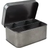 Boîte de rangement en métal gris 4 compartiments