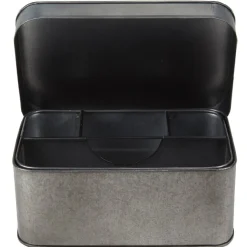 Boîte de rangement en métal gris 4 compartiments