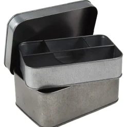 Boîte de rangement en métal gris 4 compartiments
