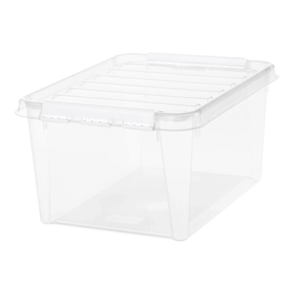 Boîte de rangement en plastique transparent 32L