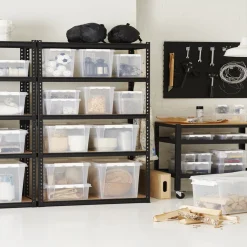 Boîte de rangement en plastique transparent 32L