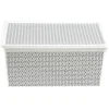 Boîte de rangement en plastique motif graphique gris blanc 18L