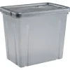 Boîte de rangement en plastique gris fumée 8,8L