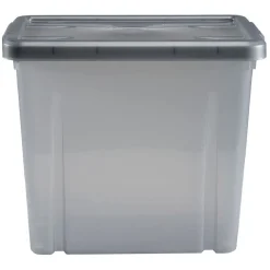 Boîte de rangement en plastique gris fumée 8,8L