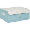 Boîte de rangement enfant rose ou bleu x3 - 28x14xH14cm