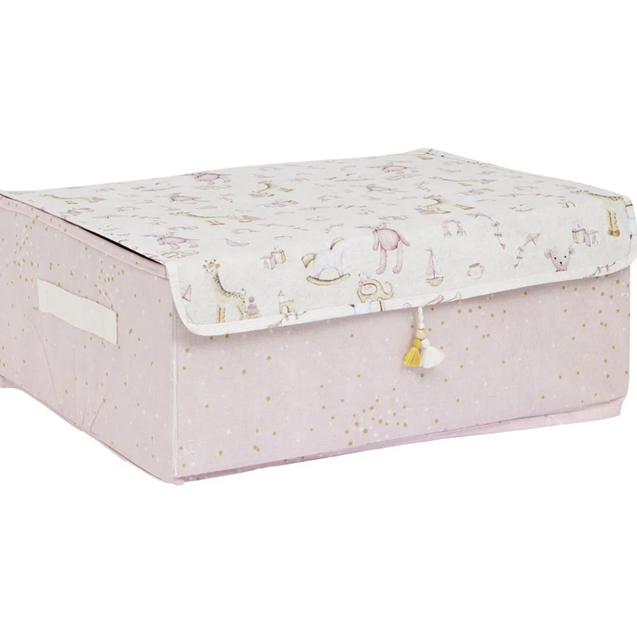 Boîte de rangement enfant rose ou bleu x3 - 28x14xH14cm