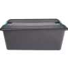 Boîte de rangement gris fumé Kliker avec poignées clips 35 L