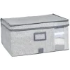 Boîte de rangement grise repliable avec fenêtre