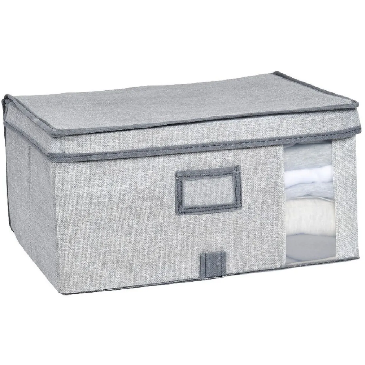 Boîte de rangement grise repliable avec fenêtre