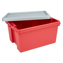 Boîte de rangement incassable Bambox 16 L rouge gris