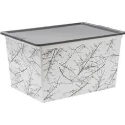 Boîte de rangement motif branche nordique 50 L
