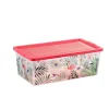 Boîte de rangement motif flamant rose et feuilles 6 L