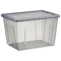 Boîte de rangement noir transparent avec couvercle 18,8L