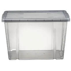 Boîte de rangement noir transparent avec couvercle 18,8L