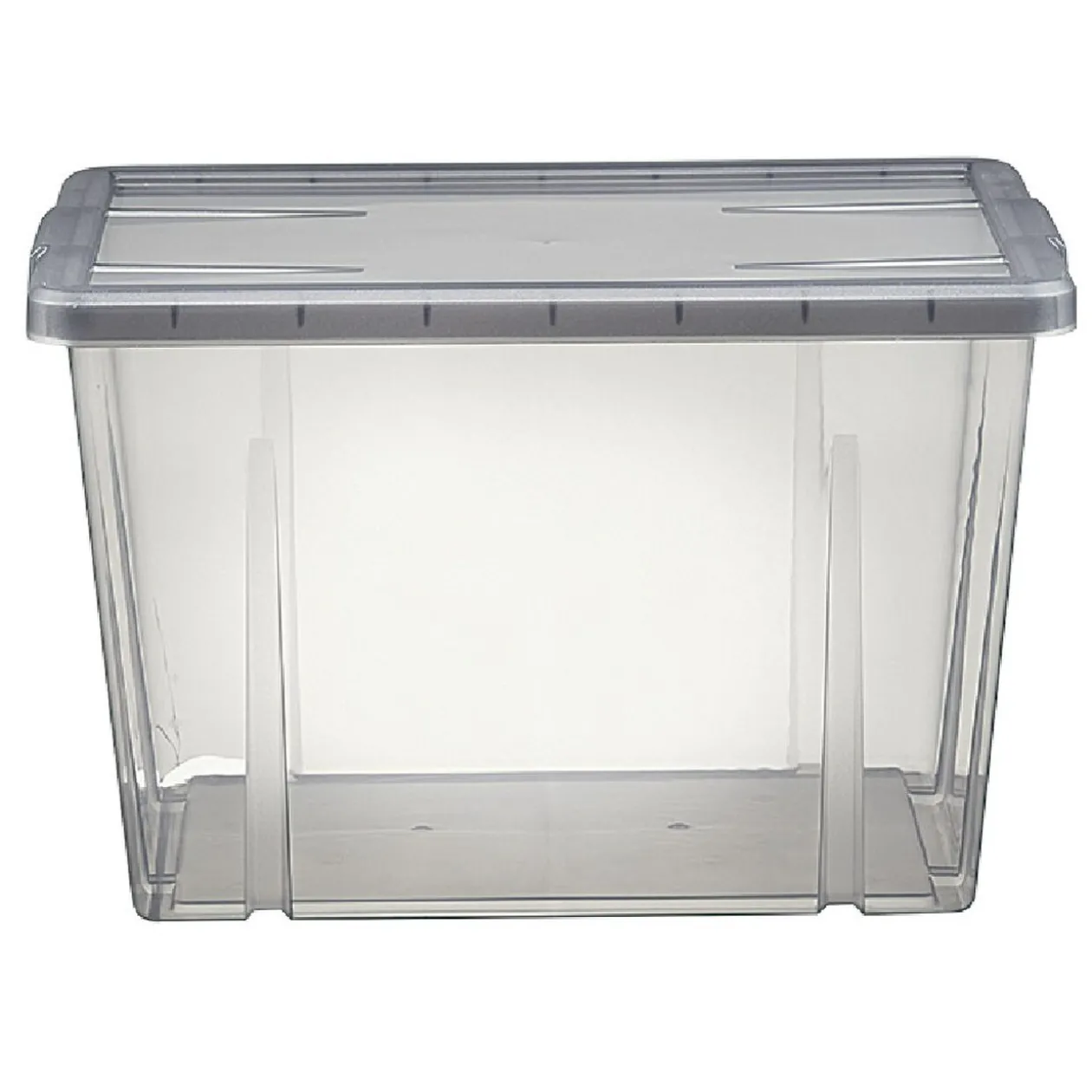 Boîte de rangement noir transparent avec couvercle 18,8L