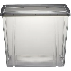 Boîte de rangement noir transparent avec couvercle 82L