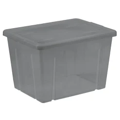 Boîte de rangement noir transparent avec couvercle 18,8L