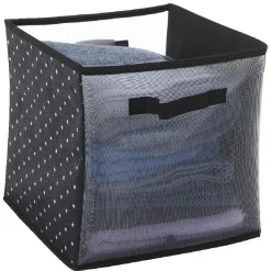 Boîte de rangement noire et blanche motif étoiles