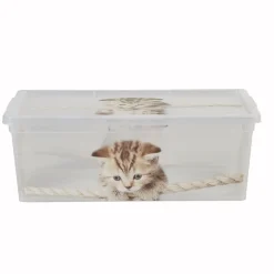 Boîte de rangement plastique 2 L design chat ou chiots
