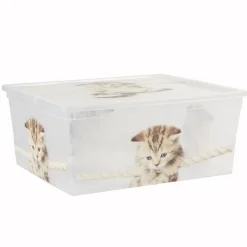 Boîte de rangement plastique 18 L design chat ou chiots
