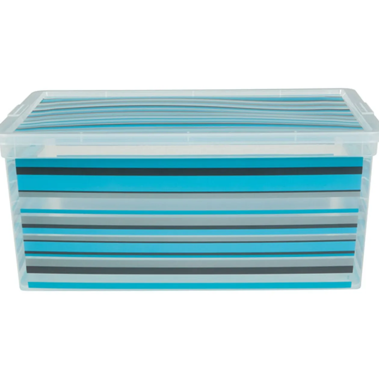 Boîte de rangement plastique 18 L design bayadère