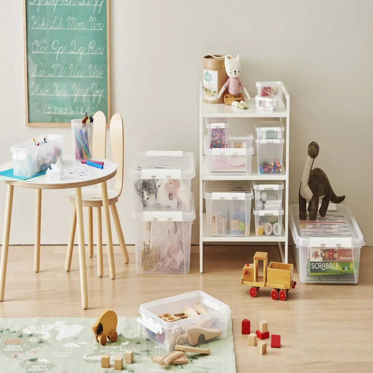 Boîte de rangement plastique transparent 14L