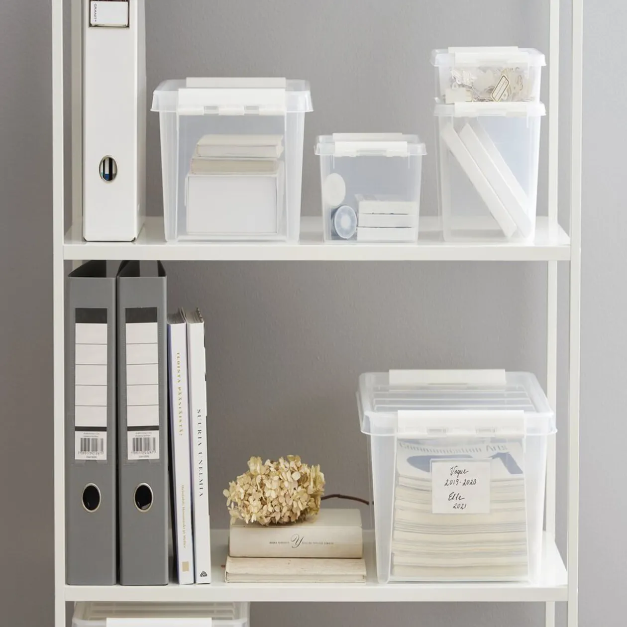 Boîte de rangement plastique transparent 14L